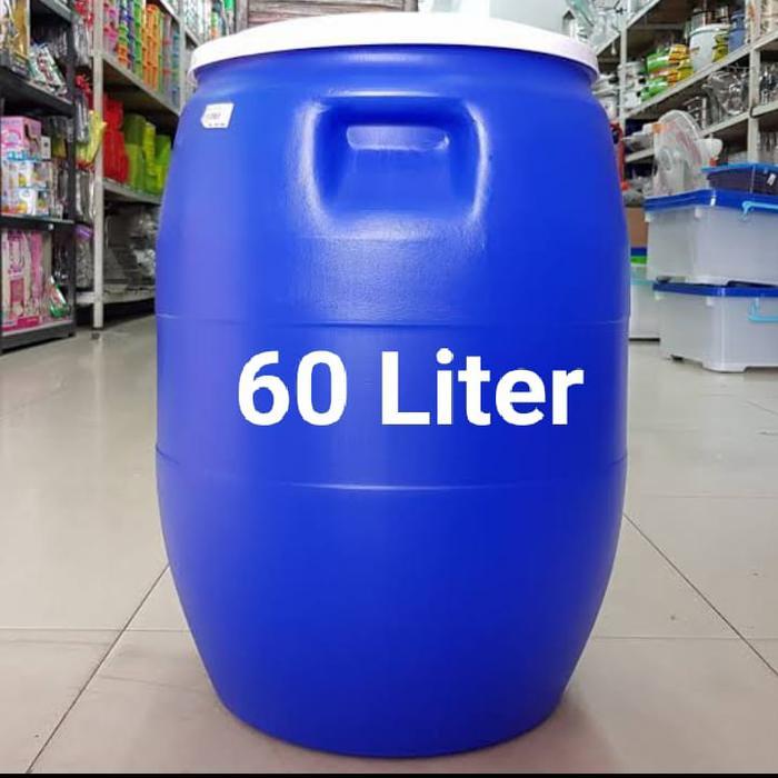 Tong Air/Gentong Air 60liter bulat Biru Green Leaf/-