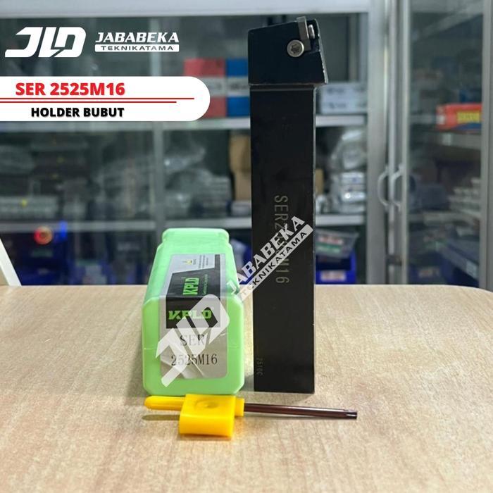 Ser 2525 -16 Holder Ulir Gagang Bubut Drat Ulir Luar Insert Er 16 Pisau Bubut Ulir Luar