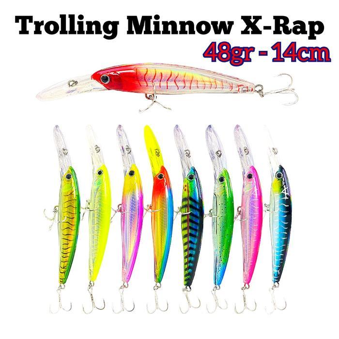 TERMURAH UMPAN MINNOW TROLLING 48GR - 14CM XRAP UMPAN TROLLING TENGGIRI GT MARLIN [UMHP20] PROMO