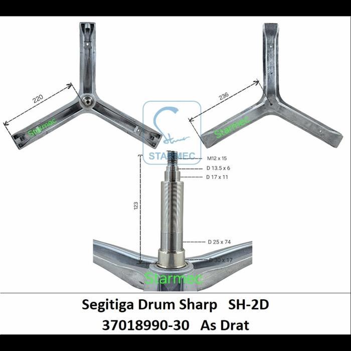 SEGITIGA DRUM MESIN CUCI FRONT LOADING SHARP SH-2D 37018990-30 as drat TYPE ES-FL1072B