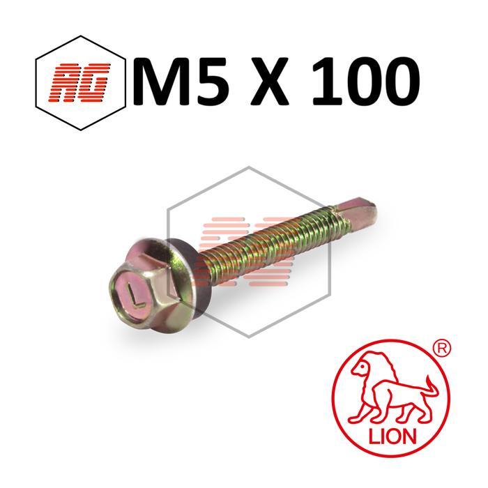 SEKRUP/ SKRUP ROOFING PANJANG 100 MM LION ISI 50 PCS/KANTONG