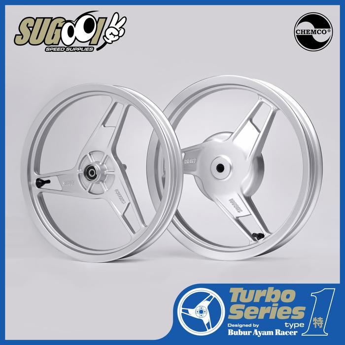 velg Sugooi x Chemco Wheel – Turbo Series Type 1 Mio 160/185-14 silver | by @buburayamracer Motor Mo