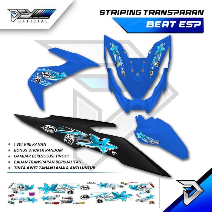 STRIPING TRANSPARAN BEAT NEW ESP MOTIF ARAI STICKER BODY HONDA BEAT ESP ORIGINAL