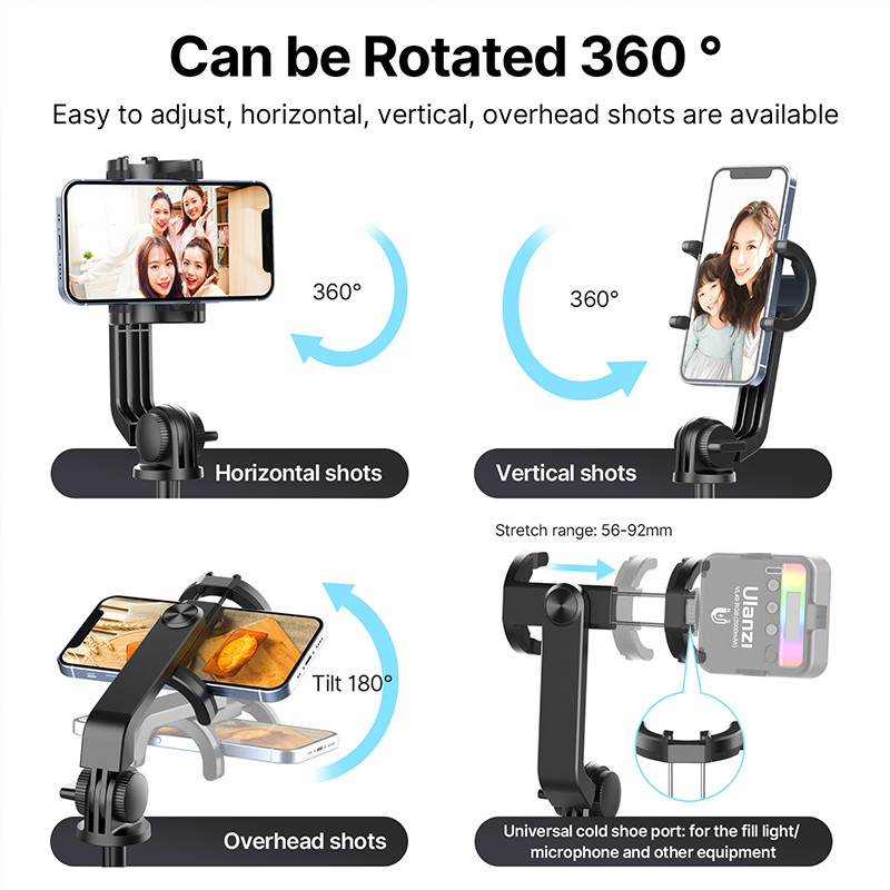 Ulanzi SK-03 1.5m Bluetooth Wireless Selfie Stick Tripod Monopod for Smartphone GoPro Hero 12 11 10