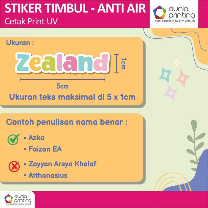 Stiker Label Nama Custom Uv Stiker Label Nama Anti Air Stiker Timbul Nama Custom Stiker Uv Dtf
