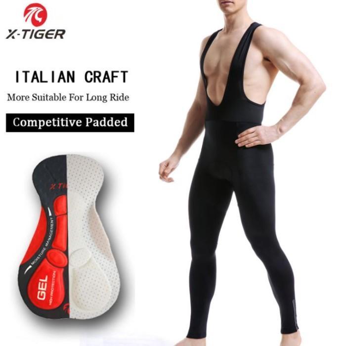 Celana Sepeda bib Panjang X-TIGER 3D Cut, Breathable XM-CBK