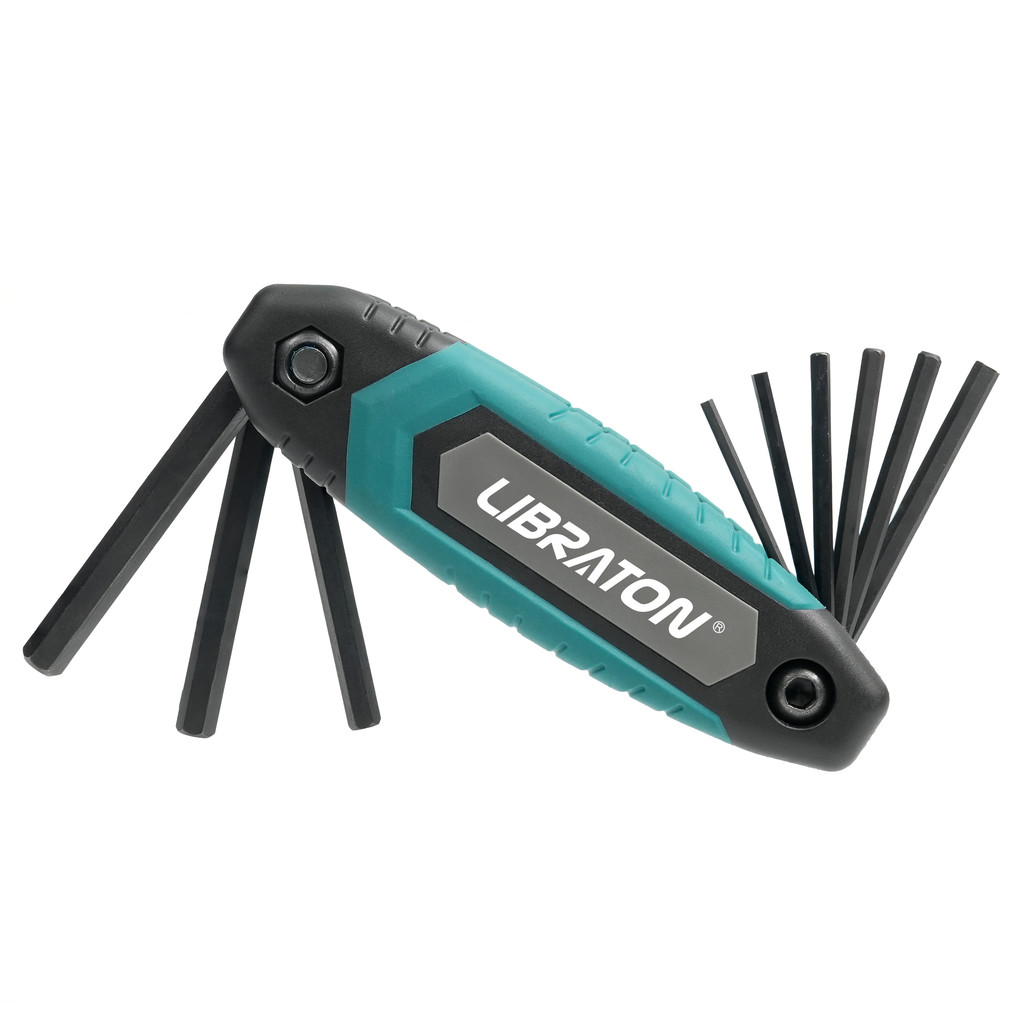 LIBRATON 8 / 9 IN 1 Folding Allen Wrench Set SAE / Metric Allen Key Set Hex Key Set Hex Wrench Set