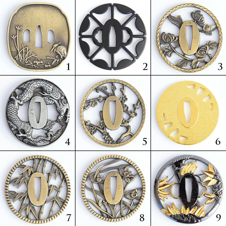 Zinc & Alloy Tsuba Hand Guard for Japanese Samurai Katana Wakizashi Tanto Sword