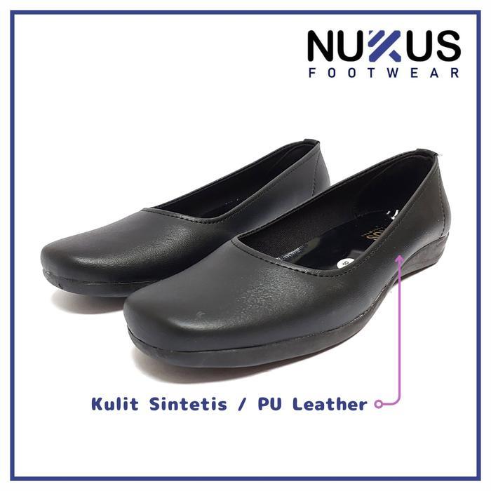 Nukus Pantofel Flat Sepatu Pantofel Flat Wanita Warna Hitam Model P04 Ukuran 37 Flat Hitam Wanita - 