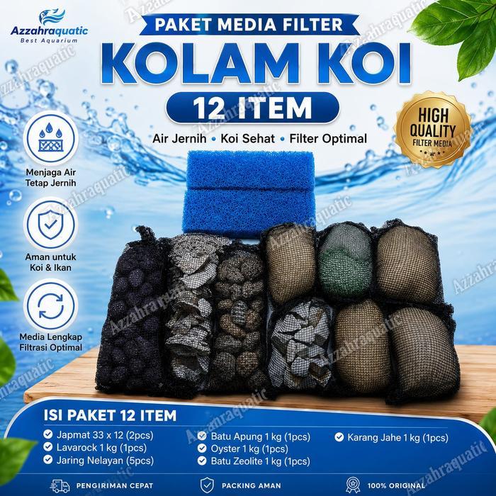 Premium Paket Hemat Media Filter Kolam Koi Siap Pakai Media Filter Penjernih Air Kolam Ikan Hias