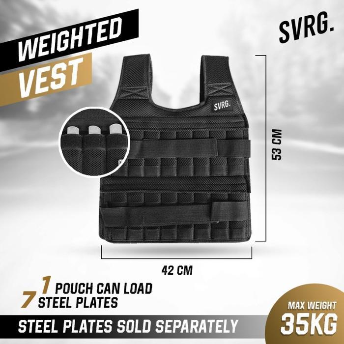 Svarga Adjustable Weighted Vest - Wrist & Ankle Weight - Rompi Beban Metal #Gratisongkir