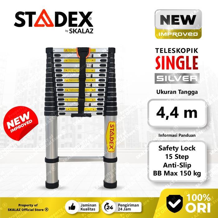Tangga Teleskopik Single 4,4 Mtr Merk Stadex By Skalaz