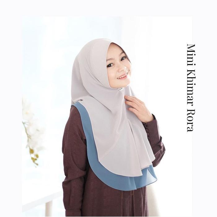 TERLARIS Aneuku KHIMAR MINI RORA Hijab Jilbab Instan Ceruty Babydoll 2Layer Twotone Polos Pd 36cm Pb