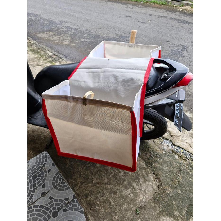 Premium Tas Motor Keranjang Belanja Obrok Bronjong Kanvas/Tas Laundry/Tas Jok Motor Belakang Kanvas