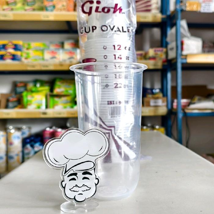 Ada Stok Gelas 22 Oval / Cup Oval 22 Oz / Cup 22 Oz / Gelas Boba Oval 22 Oz