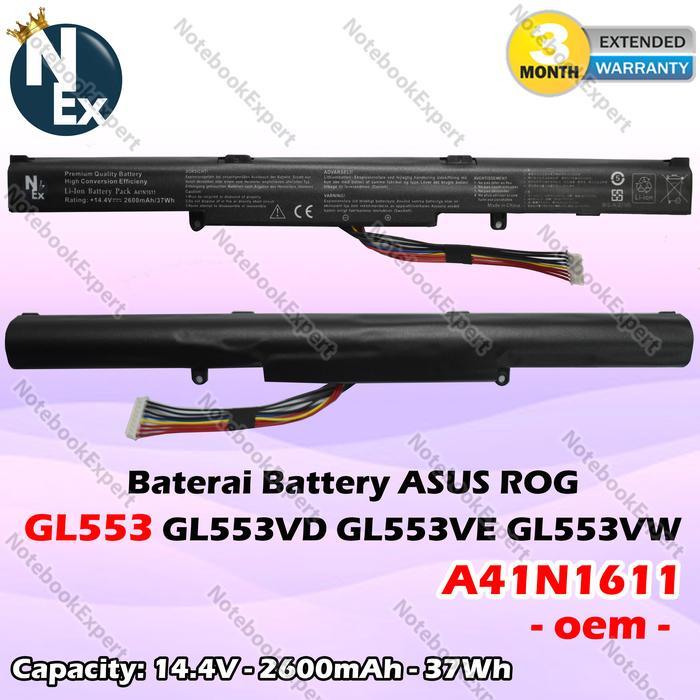 Baterai Battery Rog Gl553 Gl553Vd Gl553Ve Gl553Vw A41N1611 - Oem