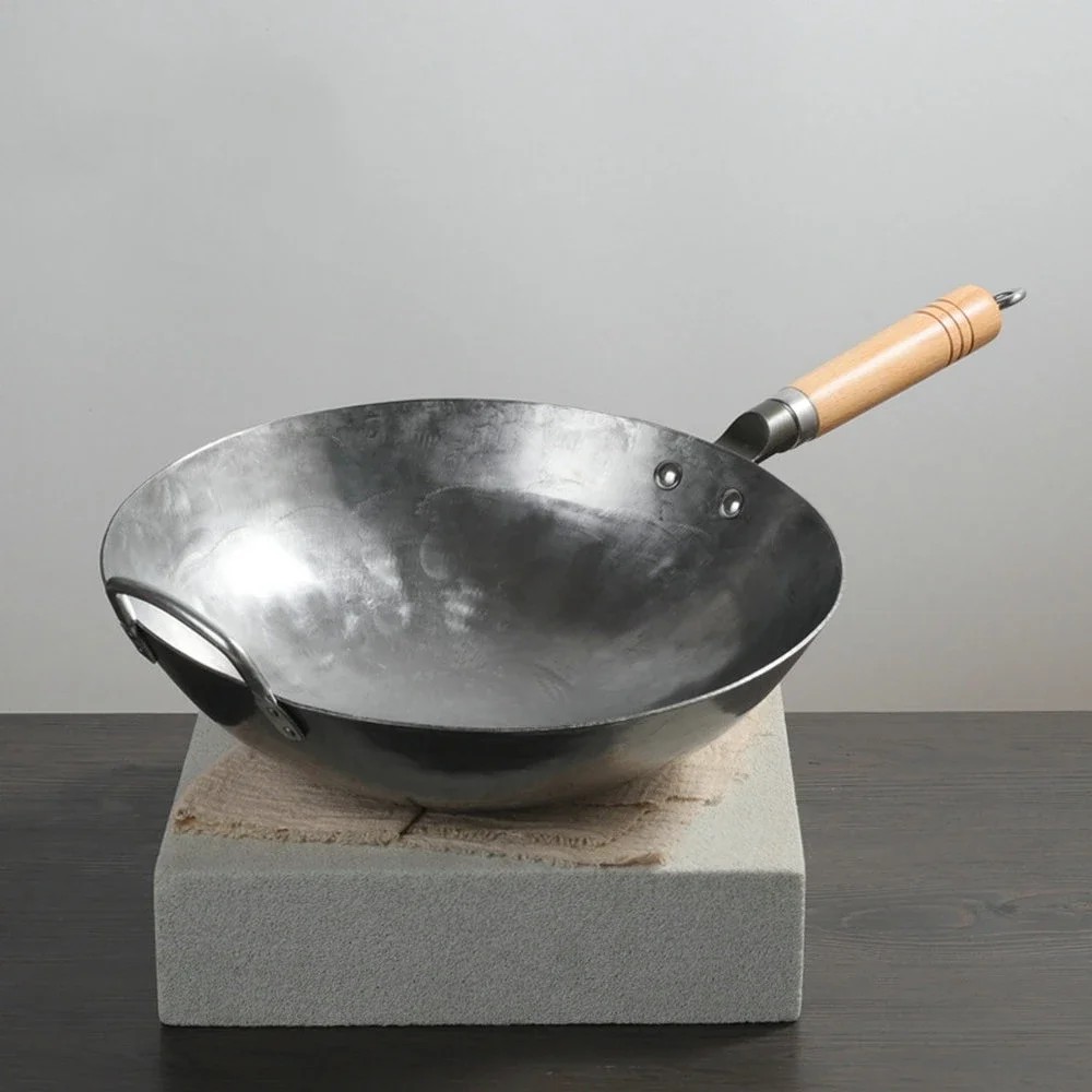Chinese Iron Wok Handmade Iron Wok Nonstick Pan Non-coating Gas Cooker Cookware