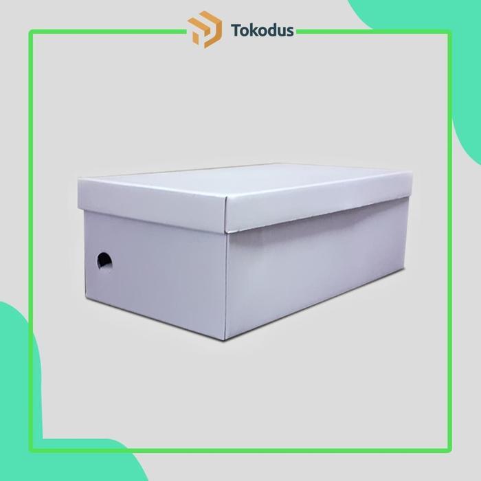 (Isi 100) Tokodus Tki - Kotak Penyimpanan Sepatu Sandal Putih Polos Ukuran 30,5X17,5X11 Cm E-Flute