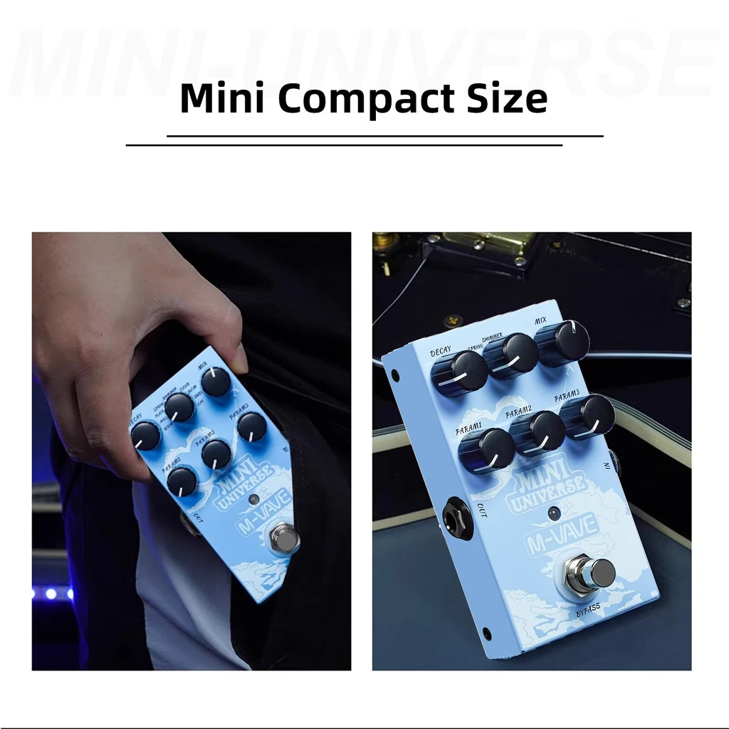 M-VAVE MINI-UNIVERSE Digital Reverb Guitar Effects Pedal 9 Reverb Effects True Bypass Suitable for