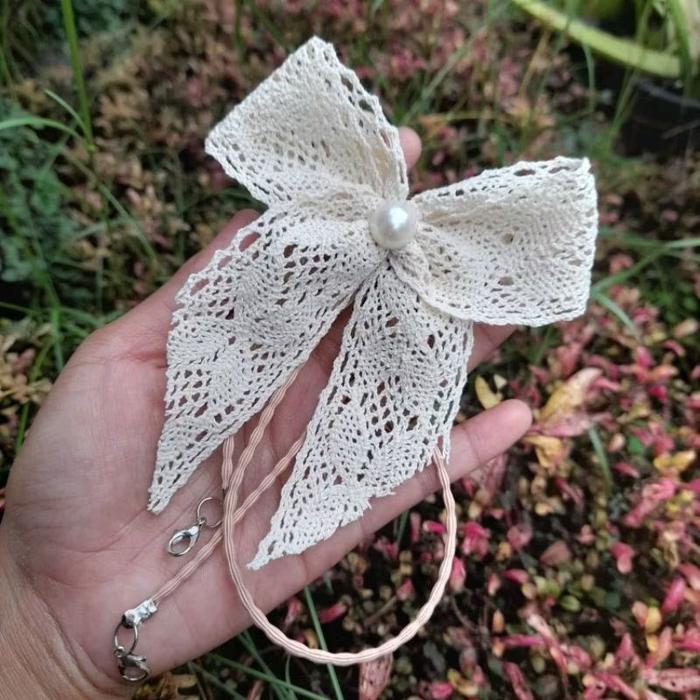 strap masker renda/konektor masker renda/strap masker pita