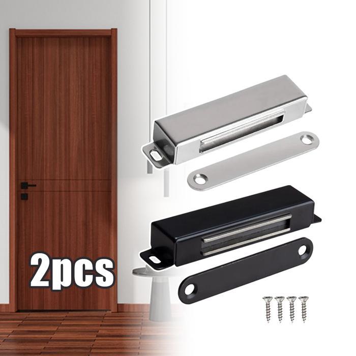 2PCS Magnet Pintu Lemari Stainless Steel Magnet Penahan Pintu Lemari Magnetic Strong Pengunci