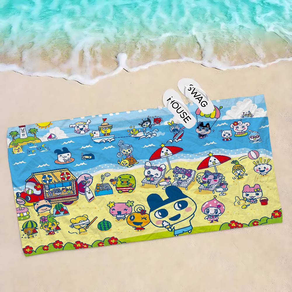 Classic T-Tamagotchi Cut Friend Game Microfiber Printed Beach Towel Mountain Climbing Yoga Beach