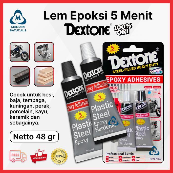 NEW - LEM DEXTONE 5M BESAR 48GRAM / LEM DEXTONE PLASTIC STEEL EXPOXY / LEM BESI 5 MENIT