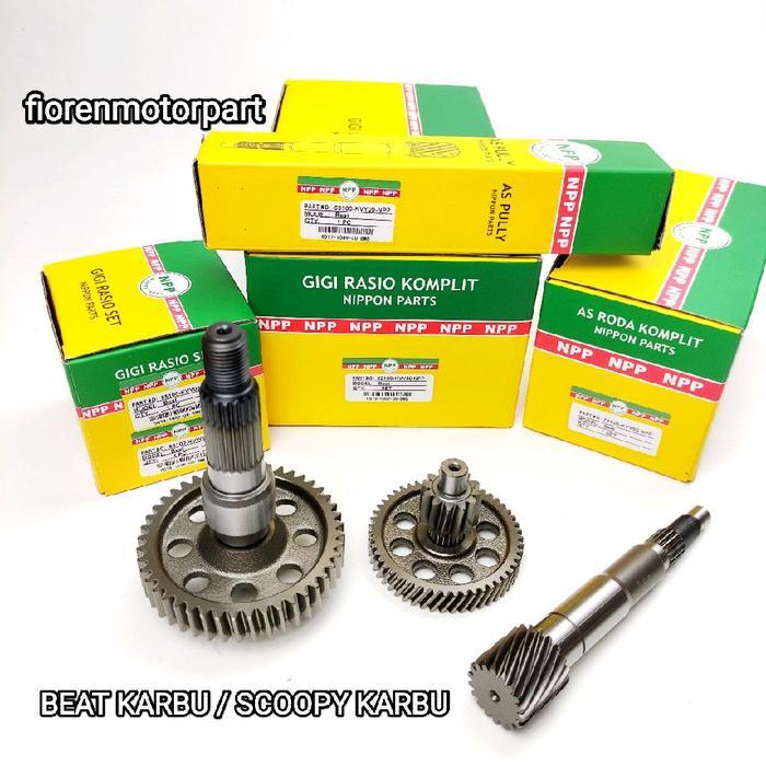 GIGI RASIO KOMPLIT 1SET BEAT KARBU SCOOPY KARBU SPACY KARBU KVY 62100-KVY00 ORIGINAL MERK NPP NIPPON