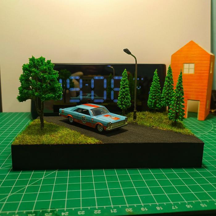 BISA COD Diorama jalan aspal diecast hotwheel miniatur lampu 10cm x 17cm