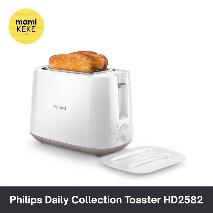 Philips Toaster HD2582/01 Toaster Philips pemanggang roti Philips Daily Collection White Toaster