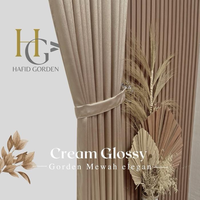 DISKON [ WARNA CREAM GLOSSY ] GORDEN MINIMALIS POLOS MOTIF SAFRON TIMBUL GORDEN BLACKOUT JENDELA