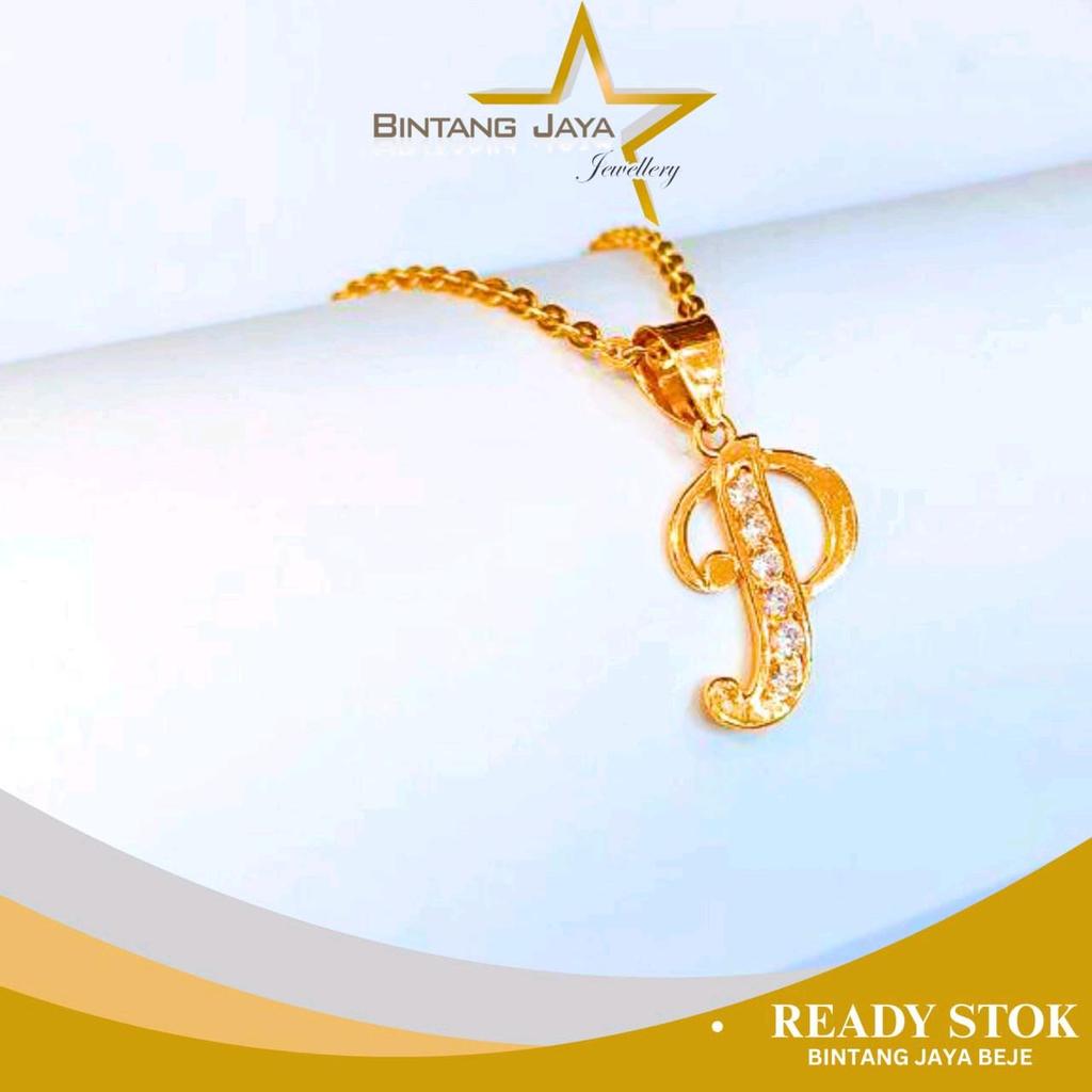 Liontin Emas Huruf P Mata Putih - Kadar 16K - Berat 0,99gr - Emas Asli - 23/05/26 - (TMG)