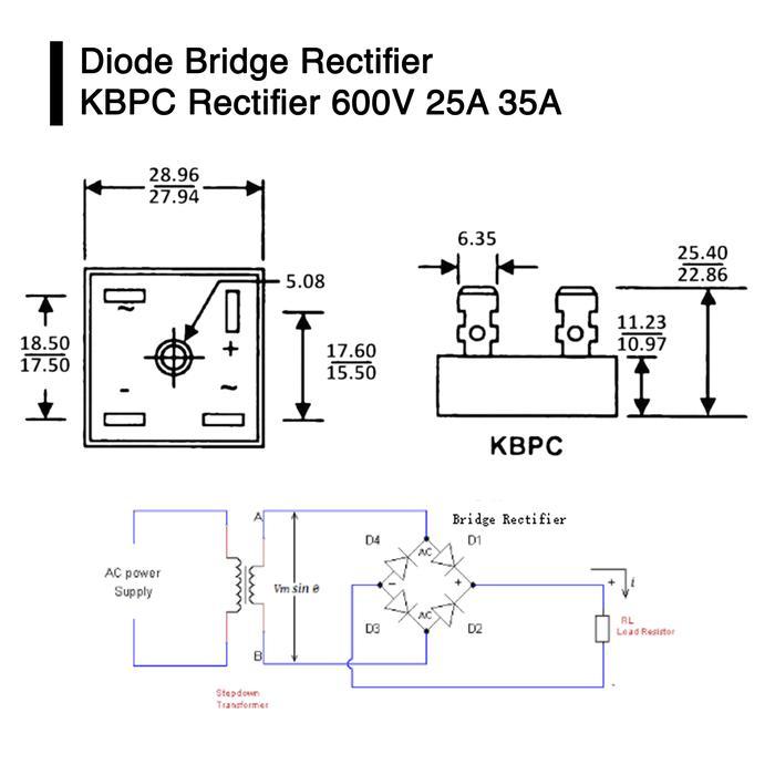 Dioda Diode Bridge Jembatan Rectifier KBPC 2506 3506 25A 35A 600V Casing Case Aluminum Alumunium