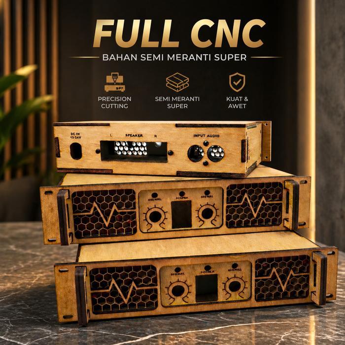 Full CNC Box Power Amplifier Miniatur Model Ashley Bahan Kualitas Super Semi Meranti dan Super