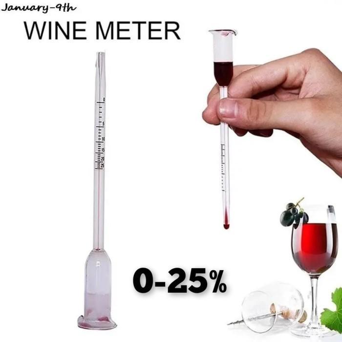 ukur kadar alkohol Alat Ukur Kadar Alkohol Wine Vinometer Skala 0-25 Persen untuk Fermentasi Anggur 