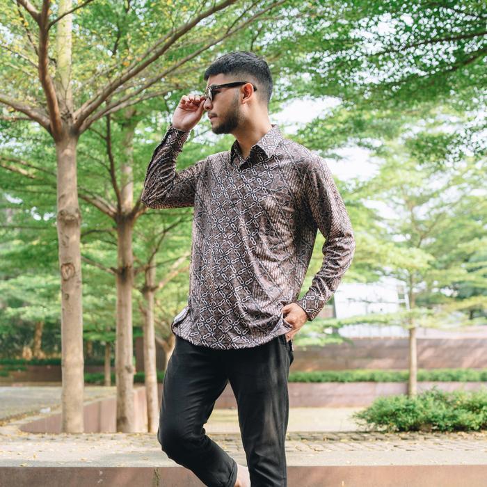 Batik Lengan Panjang Kemeja Batik Lengan Panjang - Magani Nosweat - Earth Classic - XS Panjang - Mag