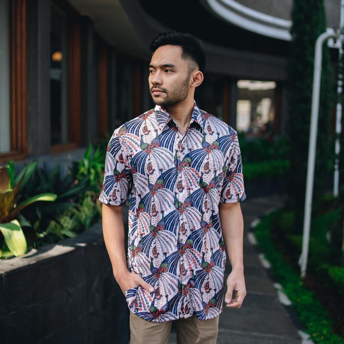 Batik Lengan Pendek Kemeja Batik Lengan Pendek - Magani Nosweat - Dancing Peacock - XS Pendek - Maga