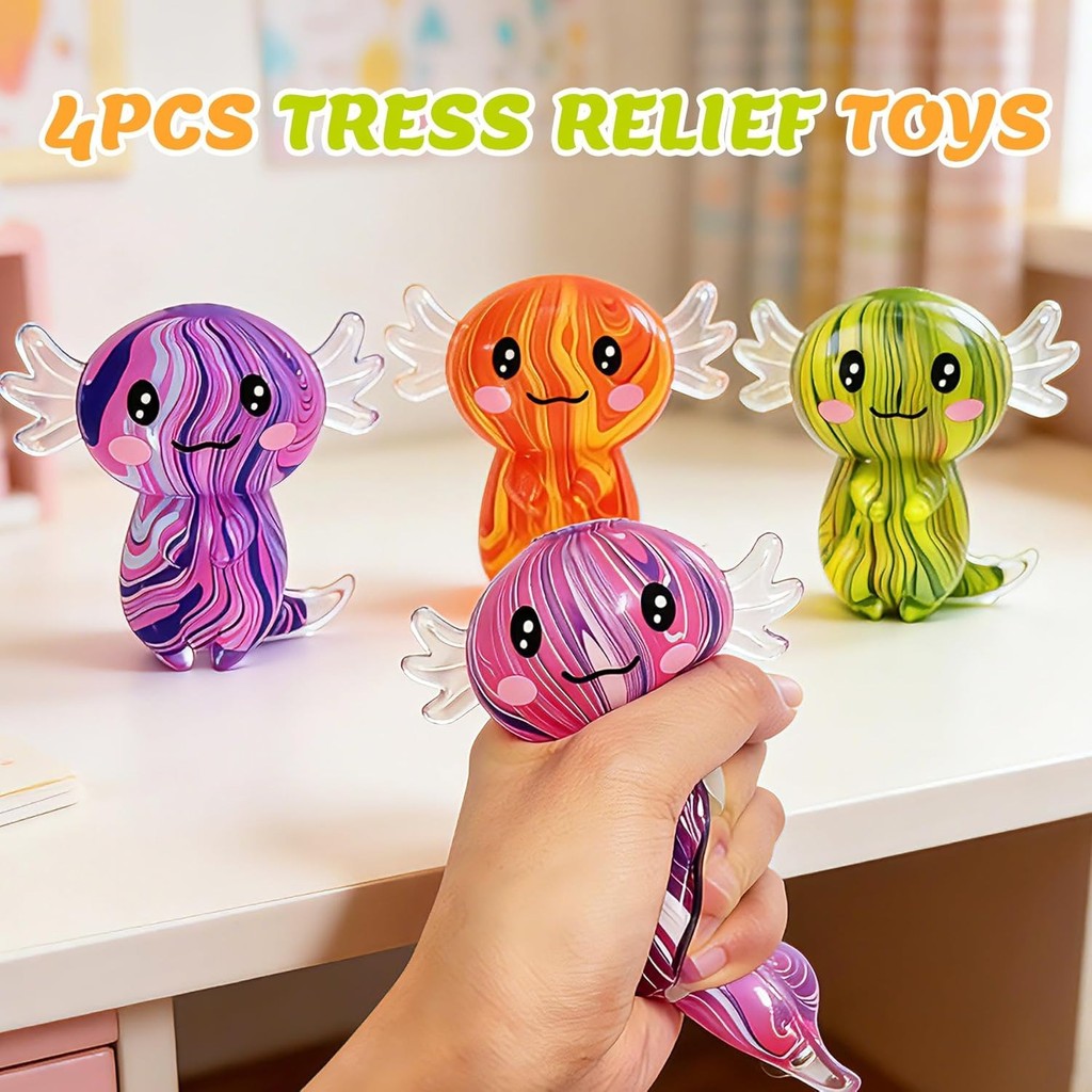 Axolotl Squishy Stress Relief Sensory Toy with Autism,Cute Malt Sugar Axolotl Toy,Stress Relief