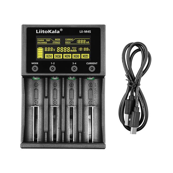 LiitoKala Lii-M4S Charger Discharge Baterai 18650 26650 21700 AA