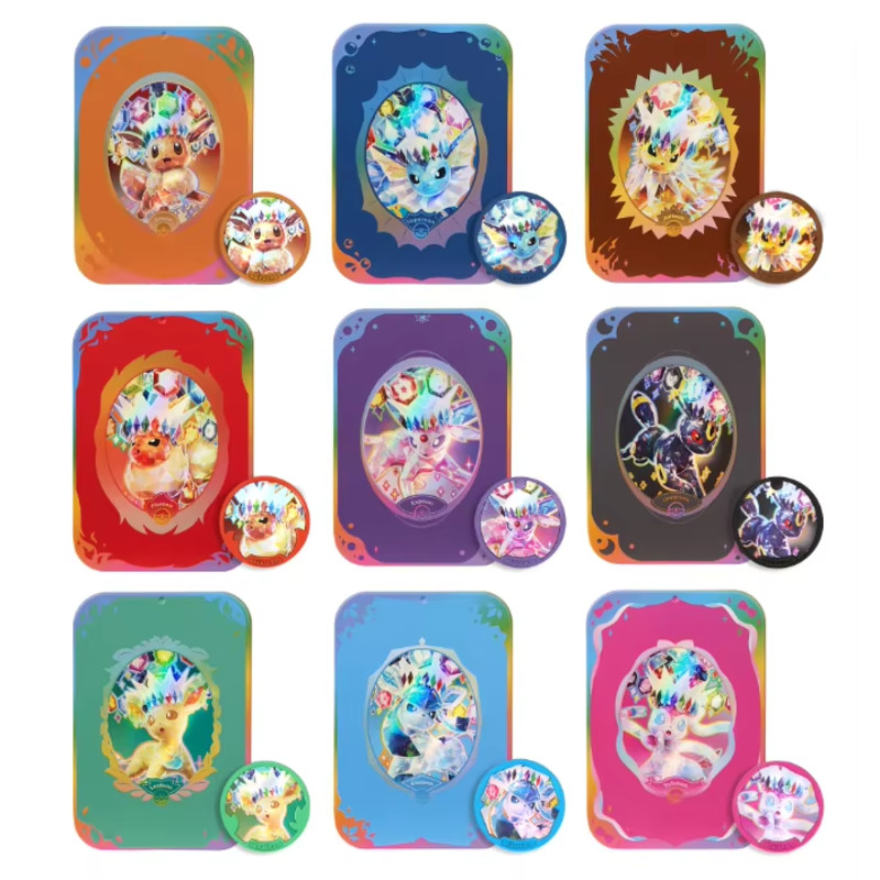 100% Original Pokemon Coin Set Pokemon Eevee Coin Set Of Eevee Pokemon Cards Pokemon Zhu & Purple
