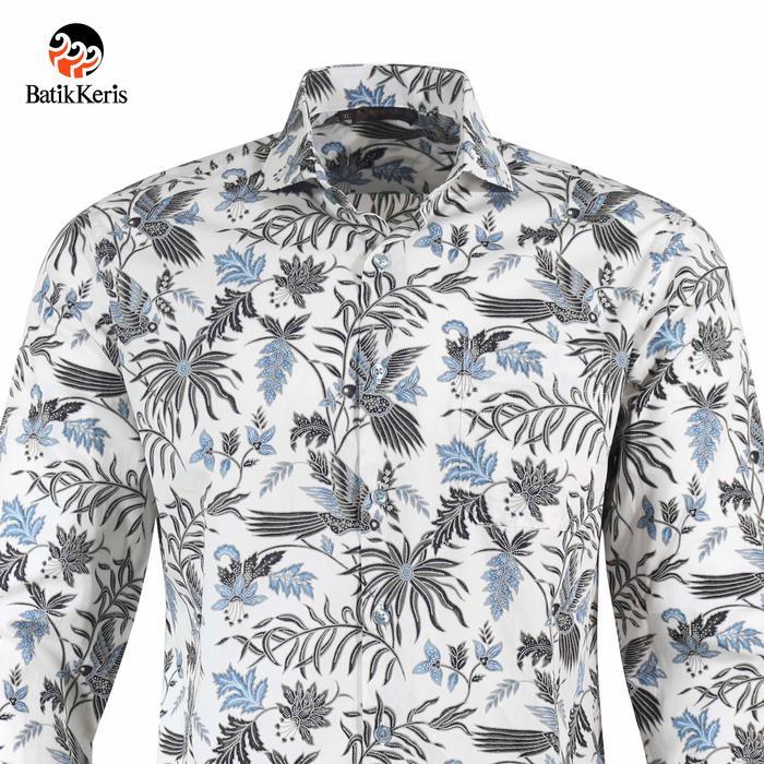 Batik Keris Kemeja Batik Slimfit Lengan Panjang Keris Alas-Alasan Peksi Katon 064PBGLFSBL - Putih-Ol