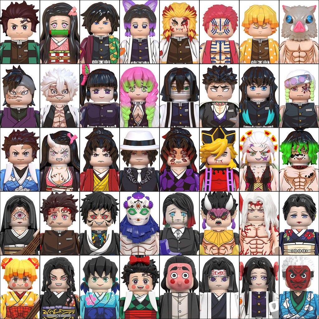 2026 Hot Toys WM6138 WM6163 Demon Slayer Blade Building Blocks Mini Action Figure Accessories