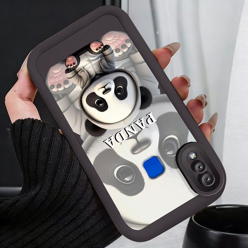 Casing Hp untuk VIVO Y91 Y91i Y93 Y93s Y95 Case Hoodie Panda Keren Kasing silikon Cesing  Softcase m