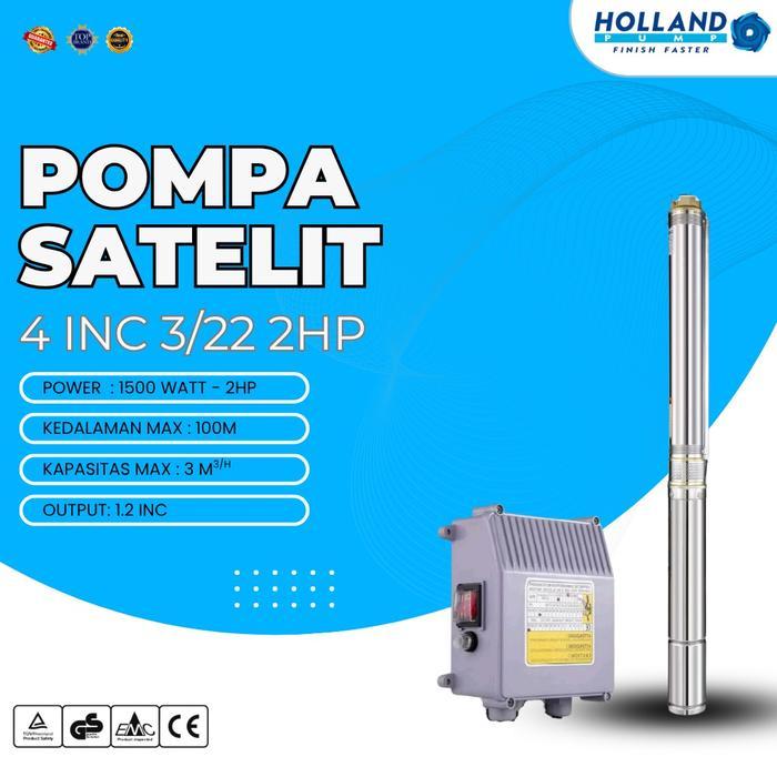 HOLLAND PUMP Pompa Air Sumur Dalam  Submersible Pompa Sibel Type 4SDM 3/22 2 HP 1500 Watt