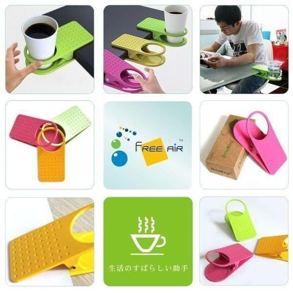 "New" Cup Clip Penjepit tempat gelas mug di Meja Table Cup Holder Office New