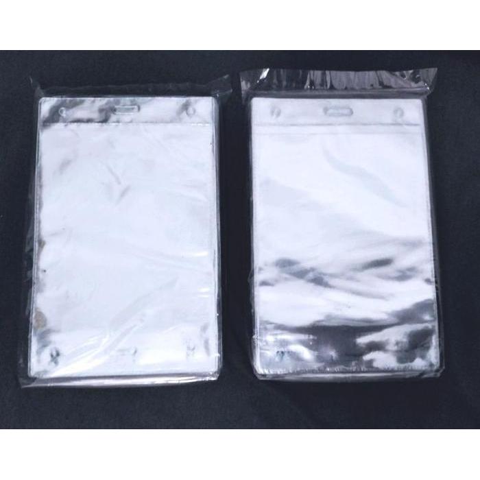 "New" Plastik Mika bening Panitia Name Tag ( 100pcs ) Plastik Id Card Tag Kantong Panitia Mika Cover