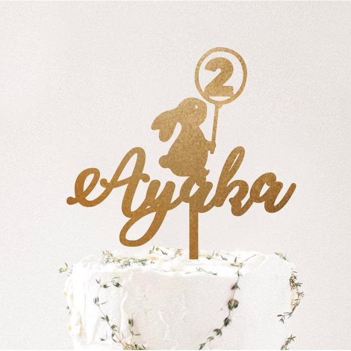 Custom Cake Topper Hiasan Kue Lucu Topper Kue Acrylic Kelinci