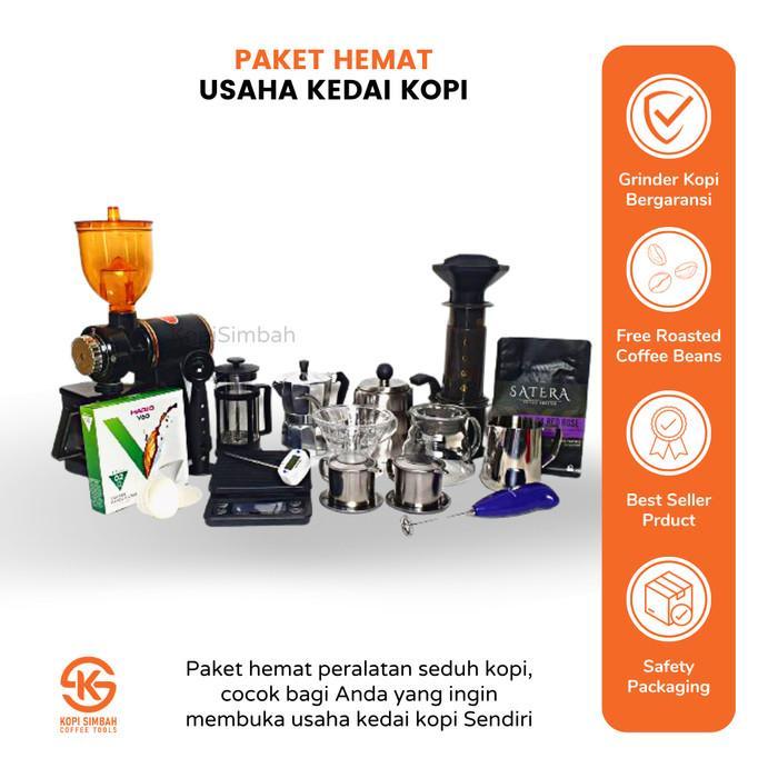 Best Seller Paket Usaha Kedai Kopi, Mesin Alat Kopi Manual Brew Alat Seduh Kopi