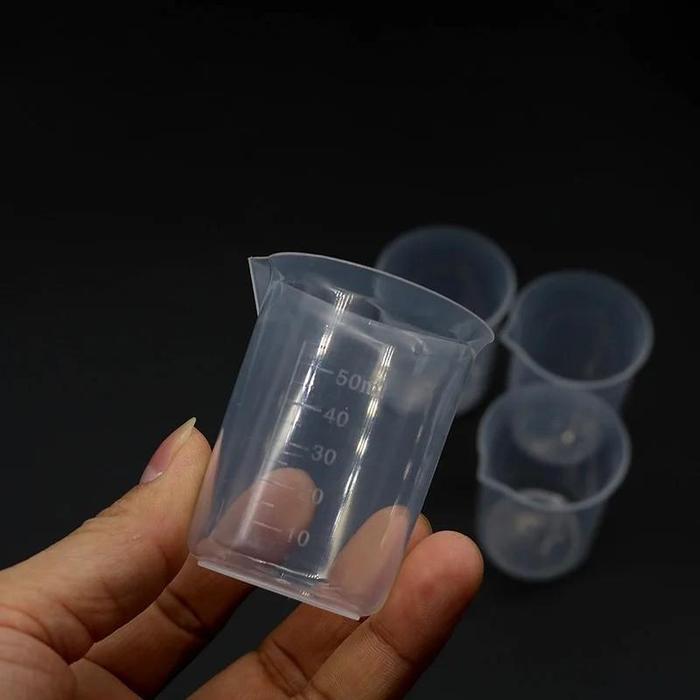 CC Gelas Ukur Plastik Dapur Laboratorium Measuring Cup 50ml Gelas Praktikum