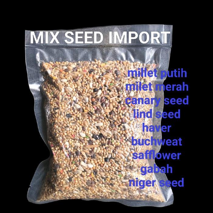 PAKAN MIX SEED CAMPUR IMPORT 1KG BURUNG LOVEBIRD KENARI PARKIT KAKATUA